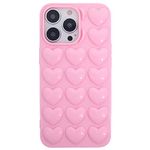 DMaos iPhone 13 Case for Women, 3D Pop Bubble Heart Kawaii Gel Cover, Cute Girly for iPhone13 6.1 inch - Pink