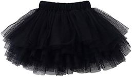 Colorful Childhood Baby Girls' Tutu Skirt Toddler 6 Layered Tulle Tutus 1-8T, Black, 4-5 Years