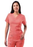 Adar Pro Scrubs for Women - Elevated V-Neck Scrub Top - P4212 - Rapture Rose - L