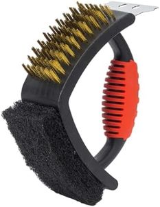 Amig - 3 in 1 Cleaning Brush for Fireplus Barbecues | Grill Cleaning Accessory | Brush, Scraper and Scourer | For Charcoal, Gas or Electric Barbecues and Griddles | Measures : 16,5x11,5x7cm