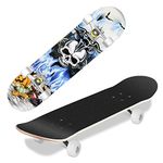 WeSkate Complete Skateboard 31"x8", 7 Layer Canadian Maple Double Kick Concave Standard Skate Boards Kids Beginners Trick Skateboard for Girls Boys Teens Youth Adult