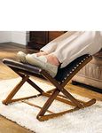 Chums | Rocking Footstool Solid Wood Adjustable Foot Rest | Stylish & Comfy Rocking Footrest | | Mahogany