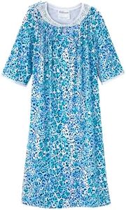 Silvert's Adaptive Clothing & Footwear Silverts Women’s Open Back Adaptive Hospital Nightgown - Night Robe for Elderly Seniors - Medical Clothing for Pregnancy, Blue Jaguar, Large