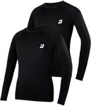 Roadbox Boys Youth Compression Shirts - 2 Pack Long Sleeve Athletic Undershirt Kids Quick Dry Base Layers for Baseball Soccer Football