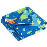 Mr. Sandman 5 lbs Weighted Blanket for Twin Size Bed, Perfect for 40-60lb Organic Cotton Heavy Blanket with Premium Glass Beads - 36" x 48" Dinosaur Park