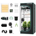 MARS HYDRO 2x2 Grow Tent Kit, TS600 LED Grow Light Full Spectrum Indoor Grow Tent Complete System, 24"x24"x55" Hydroponics Tent 1680D Canvas with 4 inch 205 CFM Inline Fan and 6 inch Clip Fan