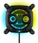 CORSAIR Hydro X Series XC7 RGB PRO CPU Water Block - Intel® LGA 1700, 1200, 115X - AMD Socket AM4, AM5 - Nickel-Plated Copper Cold Plate - Black- More Than 110 Micro-Cooling Fins - 16 Vivid RGB LEDs