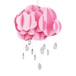 MiniSun Pink Layered Rain Cloud Ceiling Pendant Light Shade with Acrylic Jewel Raindrop Water Droplets