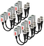 XIKKART 6 Pcs Video Balun AHD CVI TVI Coax to UTP Cat6 Connector HD 720P 1080P CCTV BNC White, Black (Pack of 6)