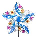 MUMTOP Metal Wind Spinner - Large Kinetic Wind Spinner, 75 Inch Hollow Butterfly Wind Spinner for Garden Yard and Patio Lawn Decor