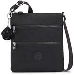 Kipling Women's Keiko Crossbody Mini Bag, Lightweight Adjustable Purse, Durable Shoulder Sling, Black Noir, 8"L x 9"H x 1.25"D