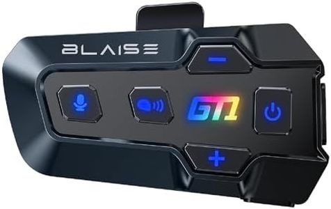 BLAISE GT1 Motorcycle Bluetooth Headset, 2 Riders Helmet Intercom Communication with 1000m Range, Dual Bluetooth 6.0, Music Sharing & Audio Mixing, Hi-Fi Stereo Sound, Waterproof, 1000mAh Battery