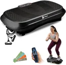 LifePro Vibration Plate Exercise Machine - Whole Body Workout Vibration Fitness Platform w/ Loop Bands - Home Training Equipment (Black)
