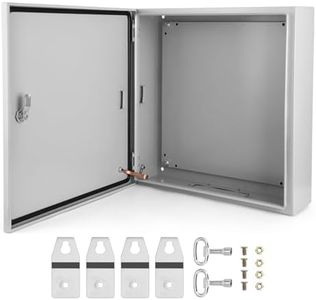GarveeTech Outdoor Electrical Box, 24 * 24 * 8"NEMA 4X Steel Electrical Box, IP66 Waterproof & Dustproof, Outdoor/Indoor Electrical Junction Box, with Mounting Plate and Wall Bracket