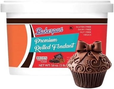 Bakerpan Premium Rolled Brown Fondant for Cake Decorating - 1 Pound, Chocolate Flavor (Made in USA)