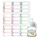 135PCS Waterproof Daycare Labels, Baby Bottle Labels for Daycare Supplies, Self Laminating, Dishwasher Safe, School Name Label Stickers for Kids Stuff, Toddler Name Tags for Water Bottle Lunch Box