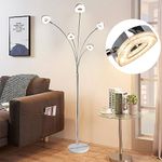 PADMA LED Floor Lamps Rotatable, Modern Standing Lamp Dimmable, Eye Protection Standard Pole Light with Crystal LED Beads, Standing Lamps for Living Room, Bedroom, Corner,Office,3000k Warm White