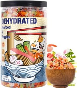 16oz Dehydrated Freeze Dried Seafood & Vegetable Mix - 11 Mixed Dry Veggies Ingredients Natural Ramen Toppings for Soups, Salad, Pizza, Camping, Emergency food, No additives, Low Fat