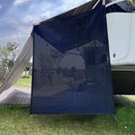 Dulepax RV Awning Side Shade 8.9'X7' Black Mesh Screen,RV Awning Side Shade Screen for Privacy Shade,Universal Trailer Awning Sun Shade Canopy,Camper Awning Shade for UV Block with Complete Kits