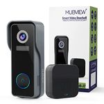 MUBVIEW Wireless Doorbell Camera with Chime 2K HD, WiFi Video Doorbell Camera with Voice Changer, Motion Detector, Anti-Theft Device, Night Vision, 2-Way Audio, SD/Cloud Storage, No Subscription