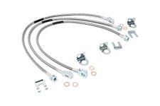 Rough Country Stainless Brake Lines for 1987-2006 Jeep Wrangler TJ/YJ/XJ - 89715, Front/Rear, Stainless