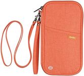 homchen RFID Blocking Family Passport Wallet Holder Waterproof, Travel Document Organizer Credit Card Clutch Bag for Men Women (Orange)