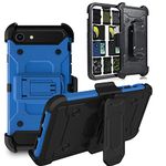 DuraSafe Cases for iPhone 6 DuraSafe Cases for iPhone 6s 4.7" [ 2014/2015 ] A1549 A1586 A1589 A1633 A1688 A1700 Heavy Duty Military Print Belt Clip Rugged Cover - Blue(with Holster)