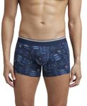 Jockey Men's Super Combed Cotton Elastane Stretch Printed Trunks with Ultrasoft and Durable Waistband_US63_Navy_M