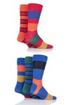 SockShop Men's Patterned Bright Colourful Natural Bamboo Socks Various Designs for Everyday Wear Size 7-11 Pack of 5 Bold Classic Bright 7-11