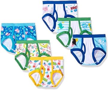 Peppa Pig Boys Amazon Exclusive Toddler 100% Cotton Briefs & Potty Training Pants That Includes Stickers & Tracking Chart, 7-Pack 100% Combed Cotton Brief, 2-3 Years