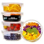 Igluu Meal Prep Glass Containers [5 PACK + EXTRA lid] - Glass Food Storage, Microwave, Oven, Freezer & Dishwasher-safe - Airtight Meal Prep Boxes with Snap Lock Steam Vent Lids, BPA-Free(950ml 32oz)