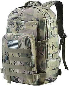 Mochila Militar Tactica 45L Mochila Impermeable del ejército MOLLE Mochila de Asalto de Combate táctica para Senderismo al Aire Libre Camping Trekking Pesca Caza（camuflaje CP）
