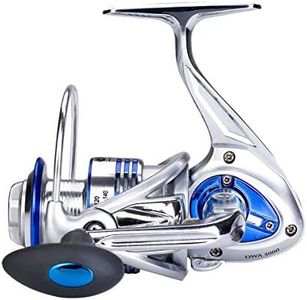 Diwa Spinning Fishing Reels for Saltwater Freshwater 3000 4000 5000 6000 7000 Spools Ultra Smooth Ultralight Powerful Trout Bass Carp Gear Stainless Ball Bearings Metal Body Ice Fishing Reels(5000)