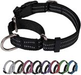 JOYEEIIOO Martingale Dog Collar, Adjustable Nylon Reflective Collar with Buckle No Pull Dog Collar for Small Medium Large Dogs (Black L)