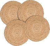 SJ Creation World(Handcrafted 35 cm Round, Placemats Set of 4 Best for Bed-Side,Center Table, Dining Table, Home Decorators, Bedroom Living Room Office)