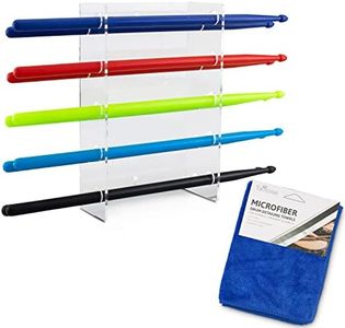 Talltoise Drum Stick Display Stand - Drumstick Holder for Wall and Desk Wand Display - Gifts for Drummer - Complete with Microfiber Cymbal Cleaner