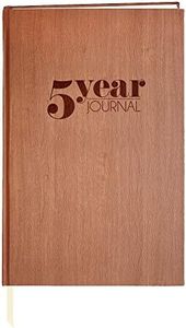 BookFactory 5 Year Journal/Five Year Diary Log Book/LogBook, Soft Wood Finish - 5.25" x 8.25" (JOU-368-M5CS-AXE94000(5-Year))