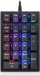 MOTOSPEED Macro Mechanical Numeric Keypad USB Wired 21 Keys Mini Numpad Portable Keypad RGB Backlight Gaming Keypad Extended Layout for Cashier(Fully Programmable Keys)