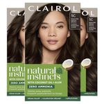 Clairol Natural Instincts, 5C Brass Free Medium Brown, Peppercorn, 3 Count