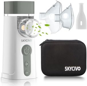 SKYCIVO Nebuliser Machine for Adults & Kids, Micro-USB Rechargeable Nebuliser with 3 Adjustable Modes Easy to Use & Clean, Silent Portable Handheld Inhaler with Storage Bag for Home and Travel Use