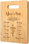 Pandasch Christian Gifts for Women, Best Birthday Gift for Women Friend Sister - Unique Engraved Bamboo Cutting Board with Inspirational Quotes, Special Religious and Spiritual Gift for Women