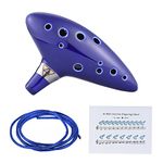 docooler 12 Hole Ocarina Ceramic Alto C Vessel Flute Wind Musical Instrument Legend of Zelda with Gig Bag