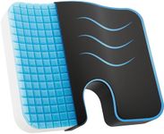 GELRIDE Gel Coccyx Seat Cushion - for Tailbone, Sciatica, Lower Back Pain Relief - Non Slip, Cool and Large Size (18.5 x 15 x 3 Inch, Black, Pack of 1)