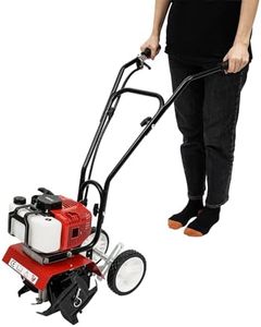 GMSLuu 52CC 2 Stroke Mini Tiller Cultivator, Garden Tiller Gas Powered Hand Rotary Cultivator Rototiller Garden Tool with Long Handle for Garden & Lawn, Digging, Weed Removal & Soil Cultivation.