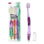 GUM Technique Deep Clean Toothbrush with Quad-Grip Handle, Compact Head & Soft Bristles, 3 Count, Multicoloured