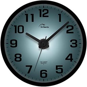 WallarGe Night Light Wall Clock for Bedroom - Silent Lighted up Wall Clock Glow in The Dark, Battery Operated for Living Room/Kitchen, Easy to Read Large Digital Display, 12 Inch