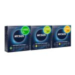 MY.SIZE Classic Condoms 3 Piece Trial Pack I 47, 49, 53 mm Width I 3x3 Pieces Premium Condoms Extra Thin I Condoms True to Touch Gossamer I Thin 0,07 mm Wall Thickness I Condoms Vegan