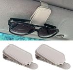 RosewineC 2 Pcs Leather Car Visor Sunglass Holder,Magnetic Leather Glasses and Ticket Card Clip Eyeglass Hanger Clip for Car,Car Visor Accessories