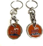 UK Phoenix Trolley Token New £1 Coin Shape 12 Sided Shopping Cart Key Ring Release Shop Locker Keychain (2 x No.1 Dad)