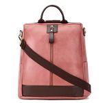 VISMIINTREND Stylish Leather Backpack Bags for Women and Teens Girls | Handbag | Shoulder | Ladies Purse | Everyday Use | Office | College | Travel | Work | Birthday Gifts for Wife | Sisters (Pink)